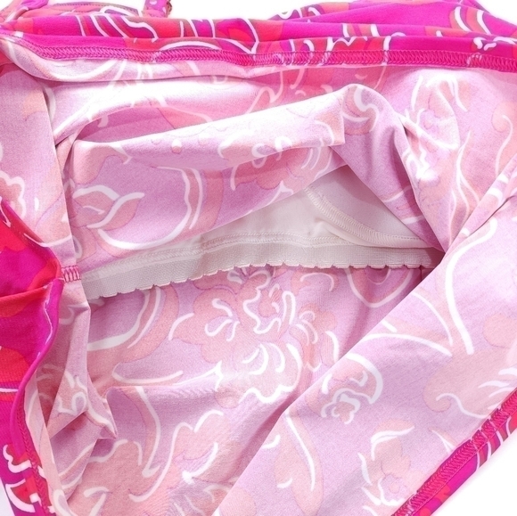 New Lands End Pink Red Swim Tank Top Sz 12 - Picture 6 of 9